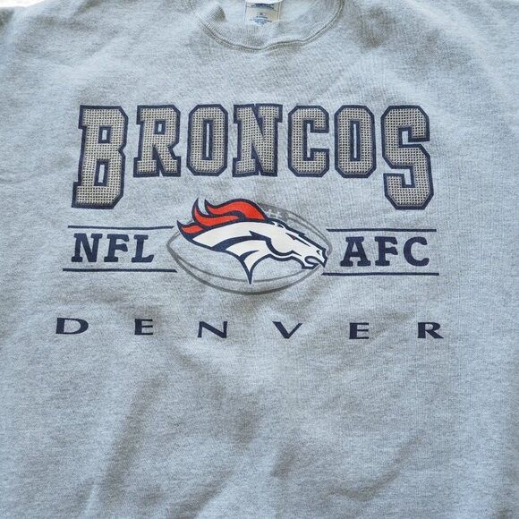 Pro Player Vintage 90s Denver Broncos Made in USA Pullover Sweatshirt Men's XL - Picture 4 of 9